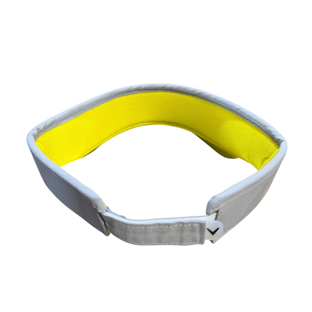 Callaway Golf Visor Mens Adjustable Hook and Loop Gray Yellow Logo Summer - Picture 3 of 5